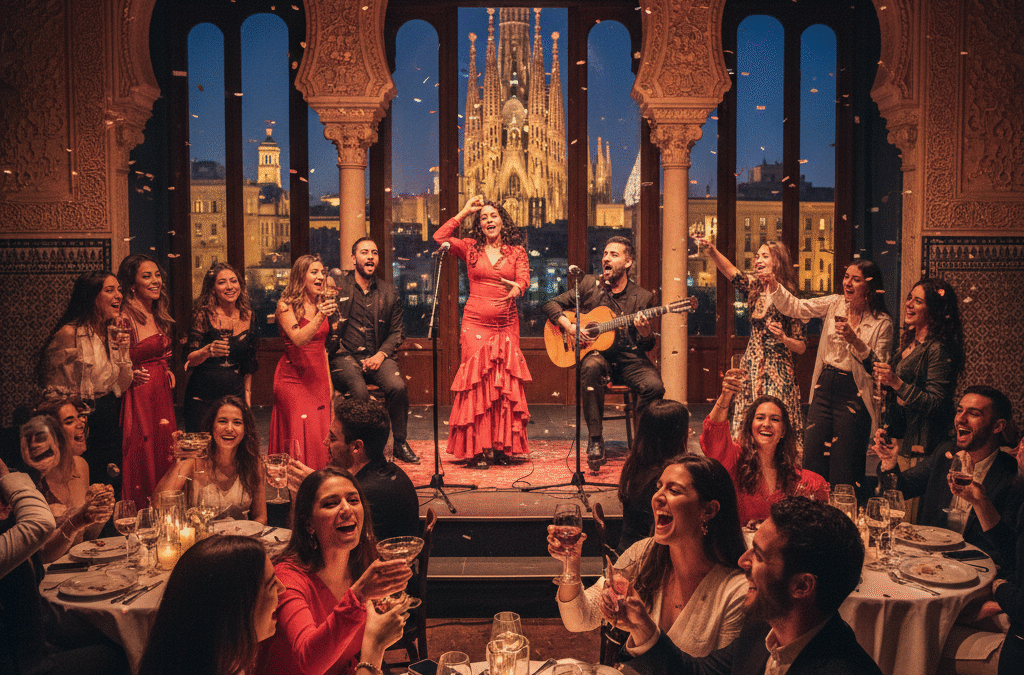 cena con espectáculo en barcelona